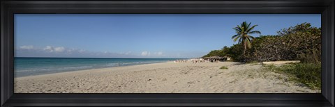Framed Sandy beach, Varadero Beach, Varadero, Matanzas, Cuba Print
