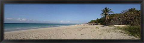 Framed Sandy beach, Varadero Beach, Varadero, Matanzas, Cuba Print