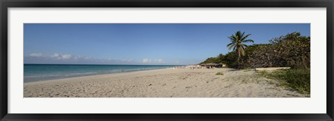 Framed Sandy beach, Varadero Beach, Varadero, Matanzas, Cuba Print