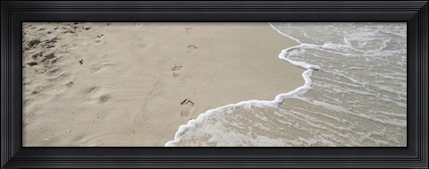 Framed Surf&#39;s edge on the beach, Varadero Beach, Varadero, Matanzas, Cuba Print