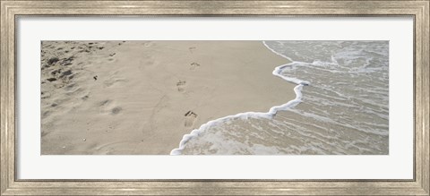 Framed Surf&#39;s edge on the beach, Varadero Beach, Varadero, Matanzas, Cuba Print