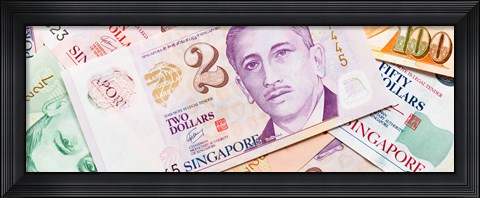 Framed Close-up of Singaporean currency Print