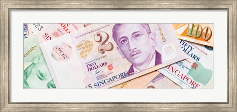 Framed Close-up of Singaporean currency Print