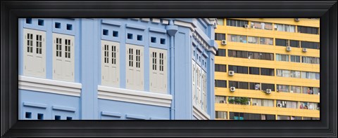 Framed Close-Up of Restored Building in Chinatown, Singapore Print
