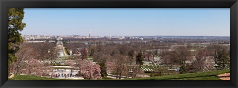 Framed John F. Kennedy gravestones at a gravesite, Arlington National Cemetery, Arlington, Virginia, USA Print