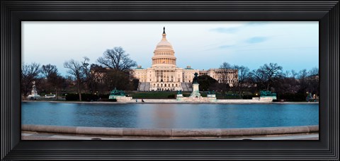 Framed Government building at dusk, Capitol Building, National Mall, Washington DC Print