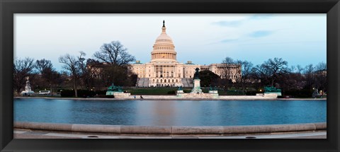 Framed Government building at dusk, Capitol Building, National Mall, Washington DC Print