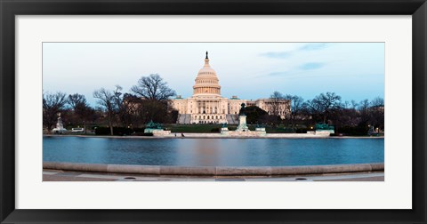 Framed Government building at dusk, Capitol Building, National Mall, Washington DC Print