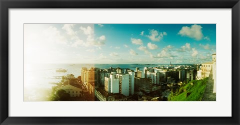 Framed Buildings on the coast, Pelourinho, Salvador, Bahia, Brazil Print