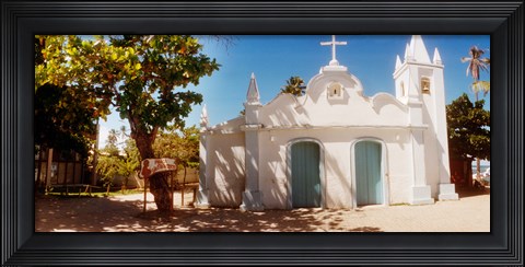 Framed Facade of a small church, Salvador, Bahia, Brazil Print