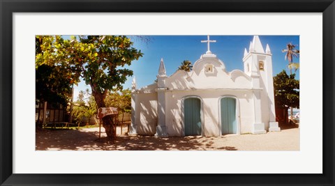 Framed Facade of a small church, Salvador, Bahia, Brazil Print