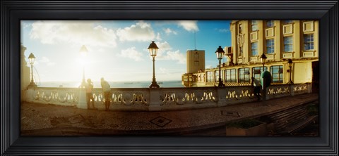 Framed Lacerda Elevator on the coast at sunset, Pelourinho, Salvador, Bahia, Brazil Print