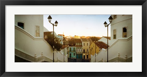 Framed Steps leading up to Igreja do Santissimo Sacramento Do Passo, Pelourinho, Salvador, Bahia, Brazil Print