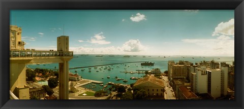 Framed Buildings on the coast, Lacerda Elevator, Pelourinho, Salvador, Bahia, Brazil Print