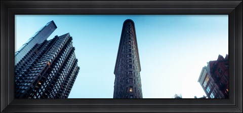 Framed Low angle view of the skyscrapers, Flatiron Building, 23rd Street, Manhattan, New York City, New York State, USA Print