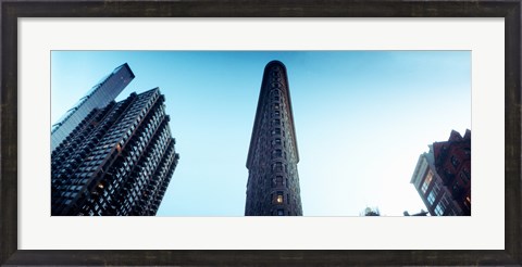 Framed Low angle view of the skyscrapers, Flatiron Building, 23rd Street, Manhattan, New York City, New York State, USA Print