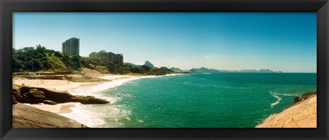 Framed Copacabana Beach with buildings in the background, Rio de Janeiro, Brazil Print