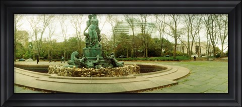 Framed Fountain in a park, Bailey Fountain, Grand Army Plaza, Brooklyn, New York City, New York State, USA Print