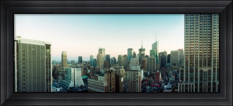 Framed Skyscrapers in a city, Midtown Manhattan, 34th Street, Manhattan, New York City, New York State Print