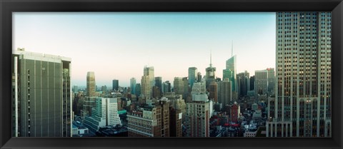 Framed Skyscrapers in a city, Midtown Manhattan, 34th Street, Manhattan, New York City, New York State Print