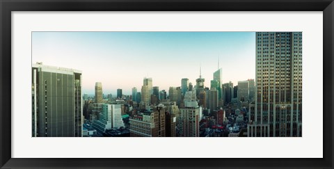 Framed Skyscrapers in a city, Midtown Manhattan, 34th Street, Manhattan, New York City, New York State Print