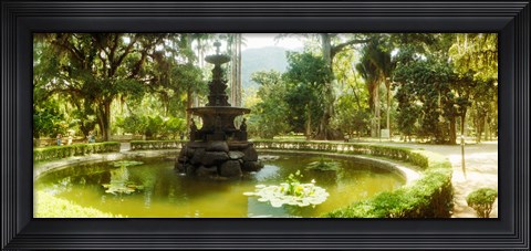 Framed Fountain in a botanical garden, Jardim Botanico, Corcovado, Rio de Janeiro, Brazil Print