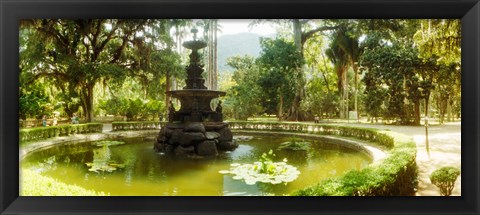 Framed Fountain in a botanical garden, Jardim Botanico, Corcovado, Rio de Janeiro, Brazil Print