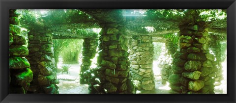 Framed Stone canopy in the botanical garden, Jardim Botanico, Zona Sul, Rio de Janeiro, Brazil Print