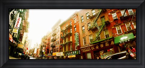 Framed Buildings along the street, Chinatown, Manhattan, New York City, New York State, USA Print