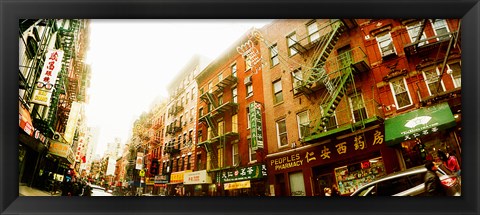 Framed Buildings along the street, Chinatown, Manhattan, New York City, New York State, USA Print