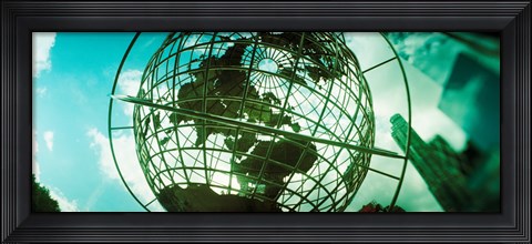 Framed Steel globe at the Trump International Hotel And Tower, Columbus Circle, Manhattan, New York City, New York State, USA Print