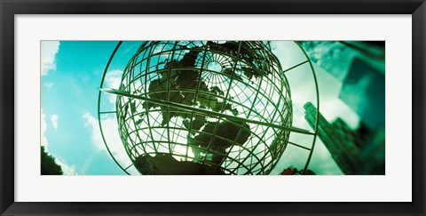 Framed Steel globe at the Trump International Hotel And Tower, Columbus Circle, Manhattan, New York City, New York State, USA Print