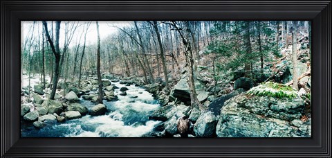 Framed River flowing through a valley, Hudson Valley, New York State Print