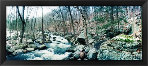 Framed River flowing through a valley, Hudson Valley, New York State Print