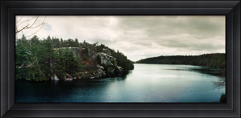 Framed Lake Minnewaska in Minnewaska State Park, Catskill Mountains, New York State, USA Print
