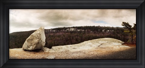 Framed Boulders with trees in the background, Gertrude's Nose, Minnewaska State Park, Catskill Mountains, New York State, USA Print