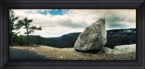 Framed Boulder along the Gertrude's Nose, Minnewaska State Park, Catskill Mountains, New York State, USA Print