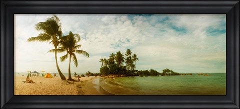 Framed Two Big Palm Trees in Morro De Sao Paulo, Brazil Print