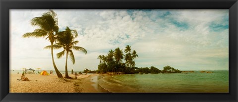 Framed Two Big Palm Trees in Morro De Sao Paulo, Brazil Print