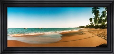 Framed Palm trees on the beach, Morro De Sao Paulo, Tinhare, Cairu, Bahia, Brazil Print