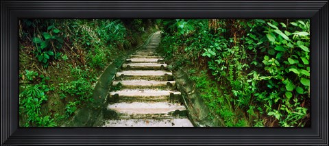 Framed Steps leading to a lighthouse, Morro De Sao Paulo, Tinhare, Cairu, Bahia, Brazil Print