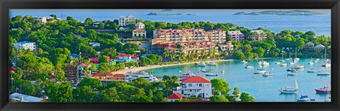 Framed Boats at a harbor, Cruz Bay, St. John, US Virgin Islands Print