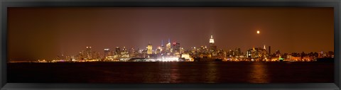 Framed Midtown Manhattan Skyline at Night,  New York City Print