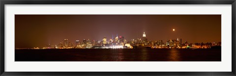 Framed Midtown Manhattan Skyline at Night,  New York City Print