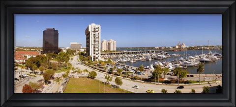 Framed Boats at a marina, West Palm Beach, Palm Beach County, Florida, USA Print