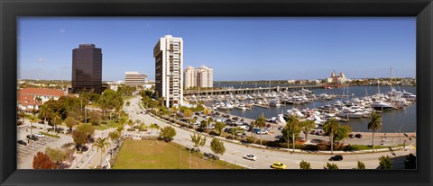 Framed Boats at a marina, West Palm Beach, Palm Beach County, Florida, USA Print