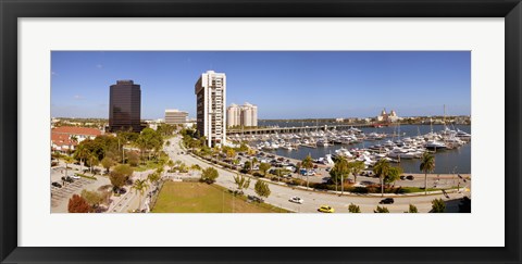 Framed Boats at a marina, West Palm Beach, Palm Beach County, Florida, USA Print