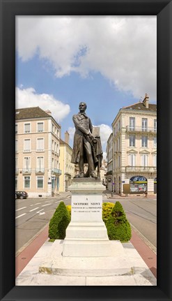 Framed Nicephore Niepce Statue, Chalon-Sur-Saone, Burgundy, France Print
