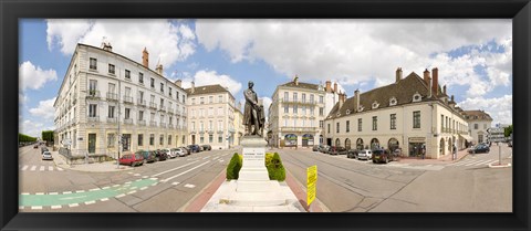 Framed Nicephore Niepce Statue at town square, Port Villiers Square, Chalon-Sur-Saone, Burgundy, France Print