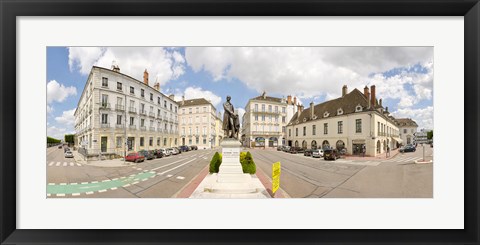 Framed Nicephore Niepce Statue at town square, Port Villiers Square, Chalon-Sur-Saone, Burgundy, France Print